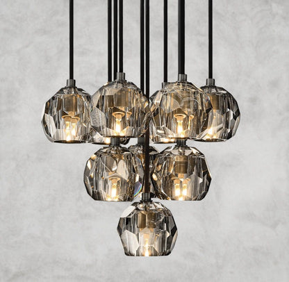 14" / Smoke / Bronze Boule De Cristal Clear/ Smoke Glass Round Cluster Chandelier 14", 19", 24", 30", 40"