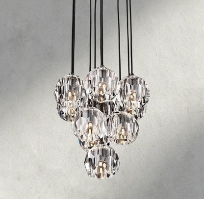 14" / Clear / Bronze Boule De Cristal Clear/ Smoke Glass Round Cluster Chandelier 14", 19", 24", 30", 40"