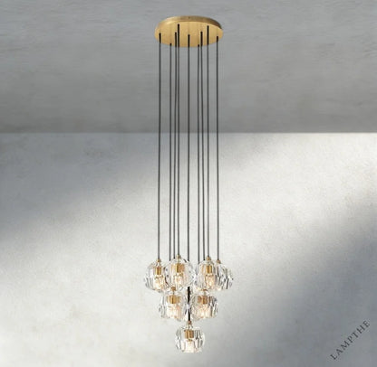 Boule De Cristal Clear/ Smoke Glass Round Cluster Chandelier 14", 19", 24", 30", 40"