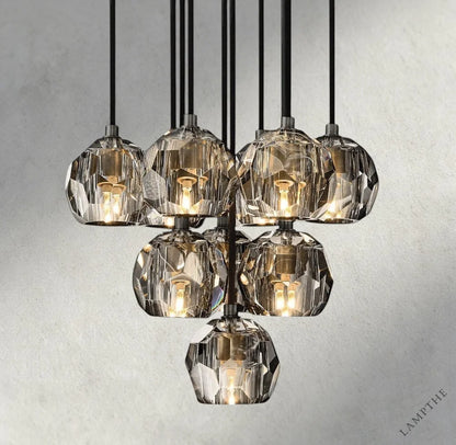 14" / Smoke / Bronze Boule De Cristal Clear/ Smoke Glass Round Cluster Chandelier 14", 19", 24", 30", 40"