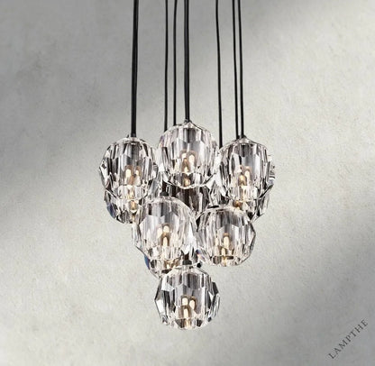 14" / Clear / Bronze Boule De Cristal Clear/ Smoke Glass Round Cluster Chandelier 14", 19", 24", 30", 40"