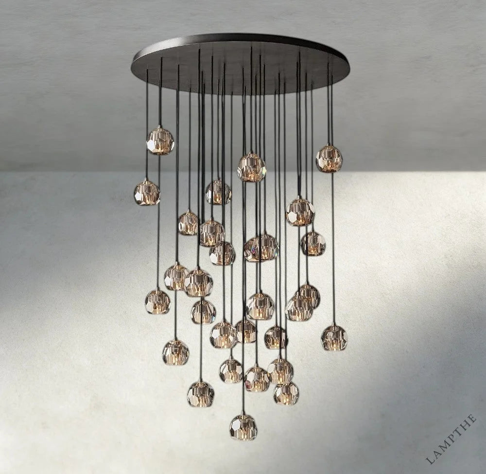 40" / Smoke / Bronze Boule De Cristal Clear/ Smoke Glass Round Cluster Chandelier 14", 19", 24", 30", 40"