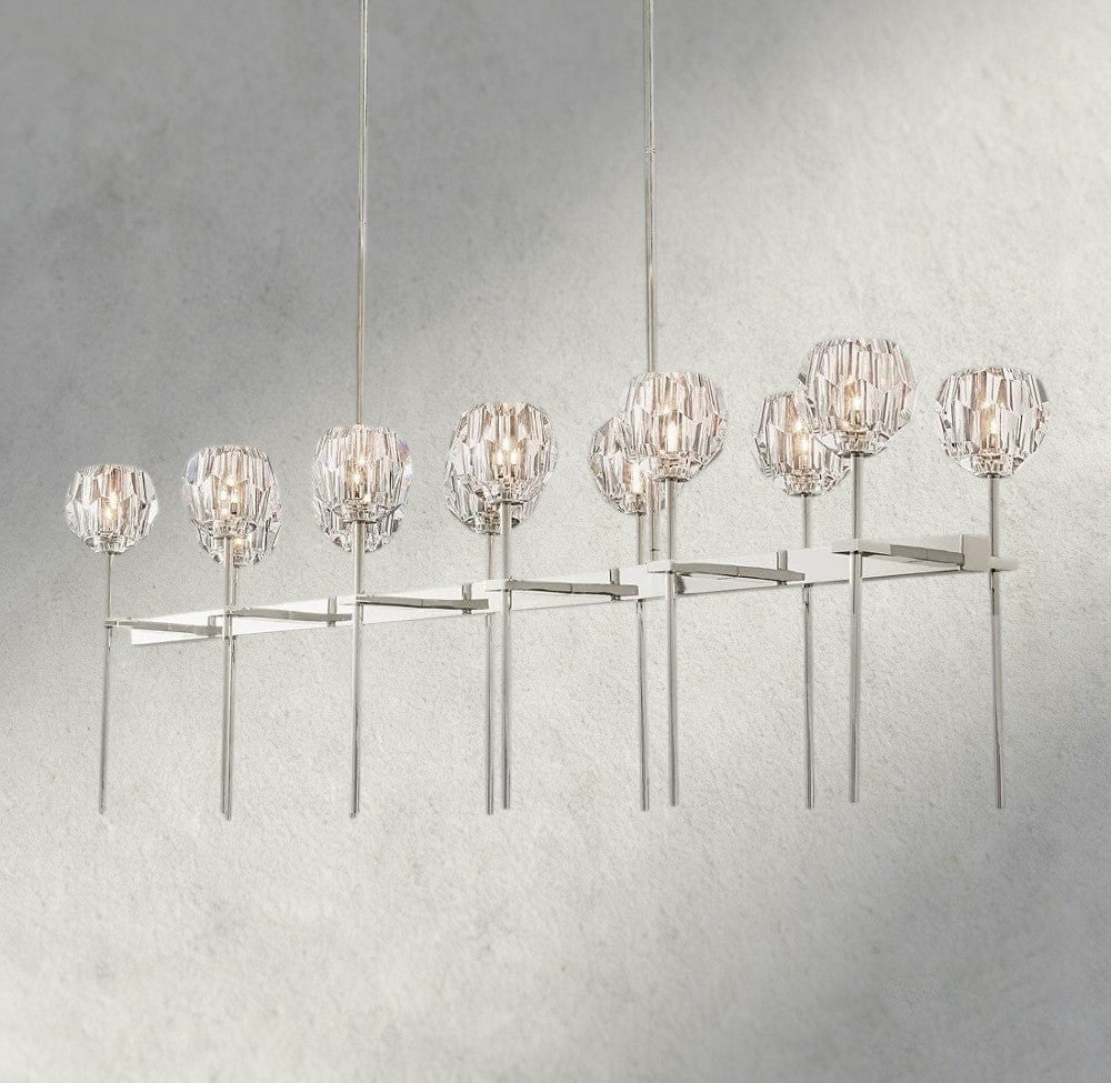 Boule De Cristal Double Linear Chandelier 60"