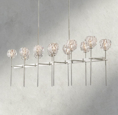Boule De Cristal Double Linear Chandelier 60"