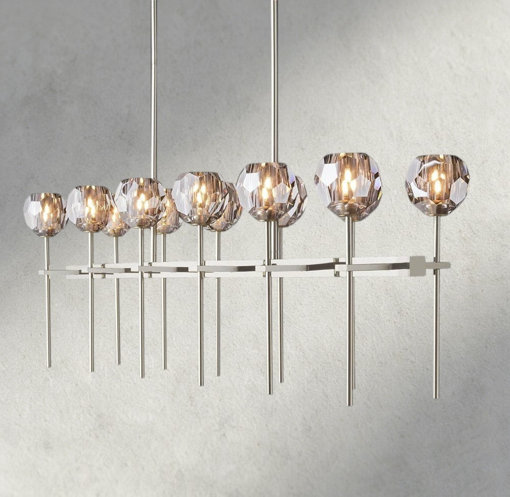 Boule De Cristal Double Linear Chandelier 60"