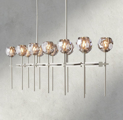Boule De Cristal Double Linear Chandelier 60"