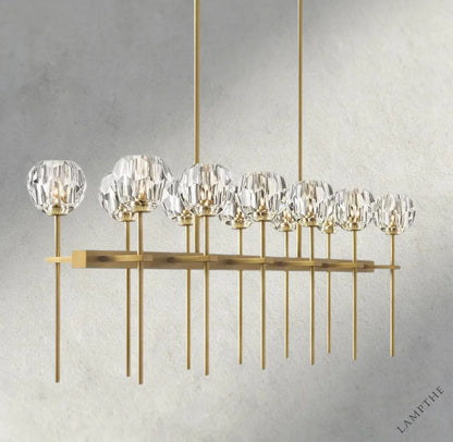 Boule De Cristal Double Linear Chandelier 60"