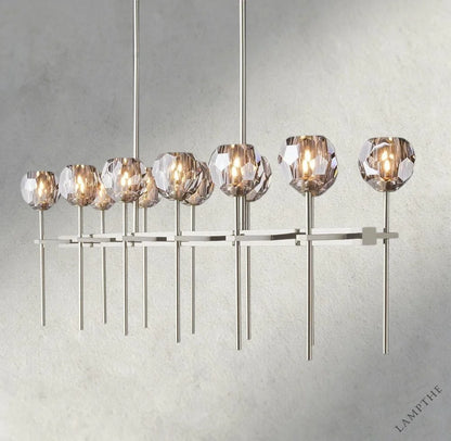 Boule De Cristal Double Linear Chandelier 60"