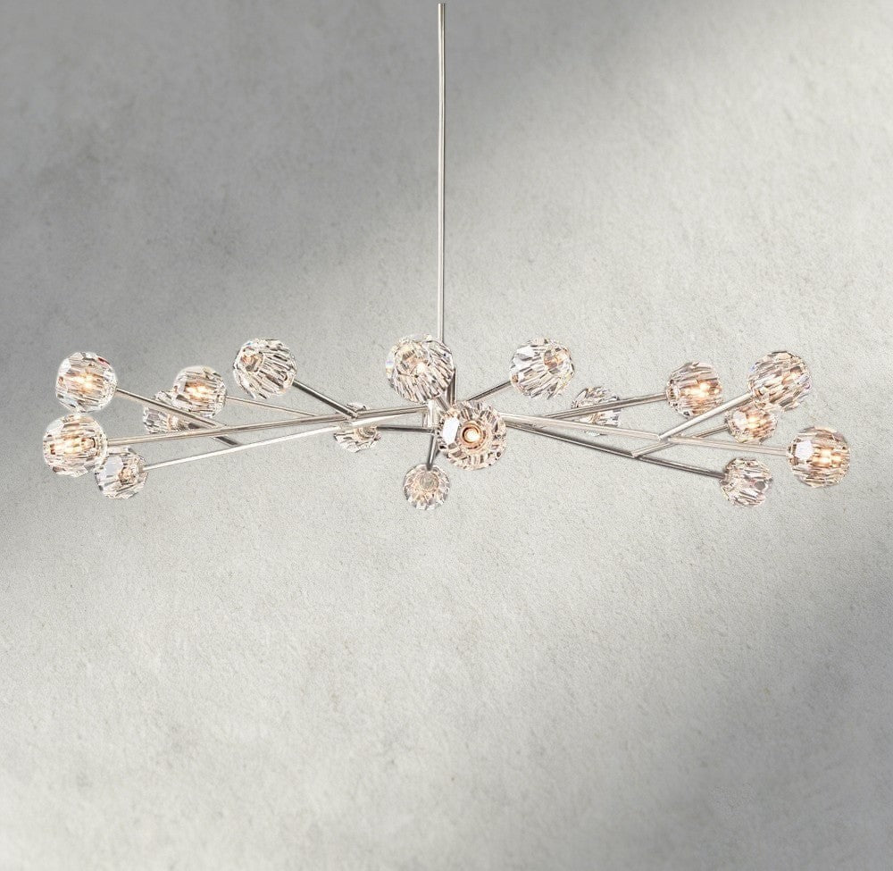 72" / Clear / Nickle Boule De Cristal Round Chandelier 24", 36", 48", 60", 72"