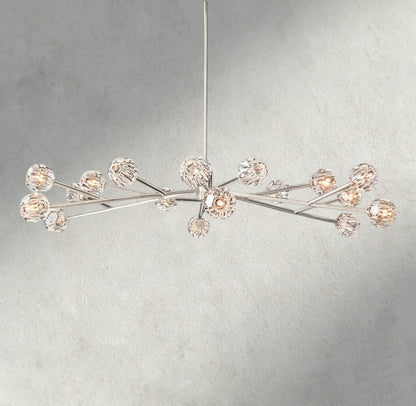 72" / Clear / Nickle Boule De Cristal Round Chandelier 24", 36", 48", 60", 72"