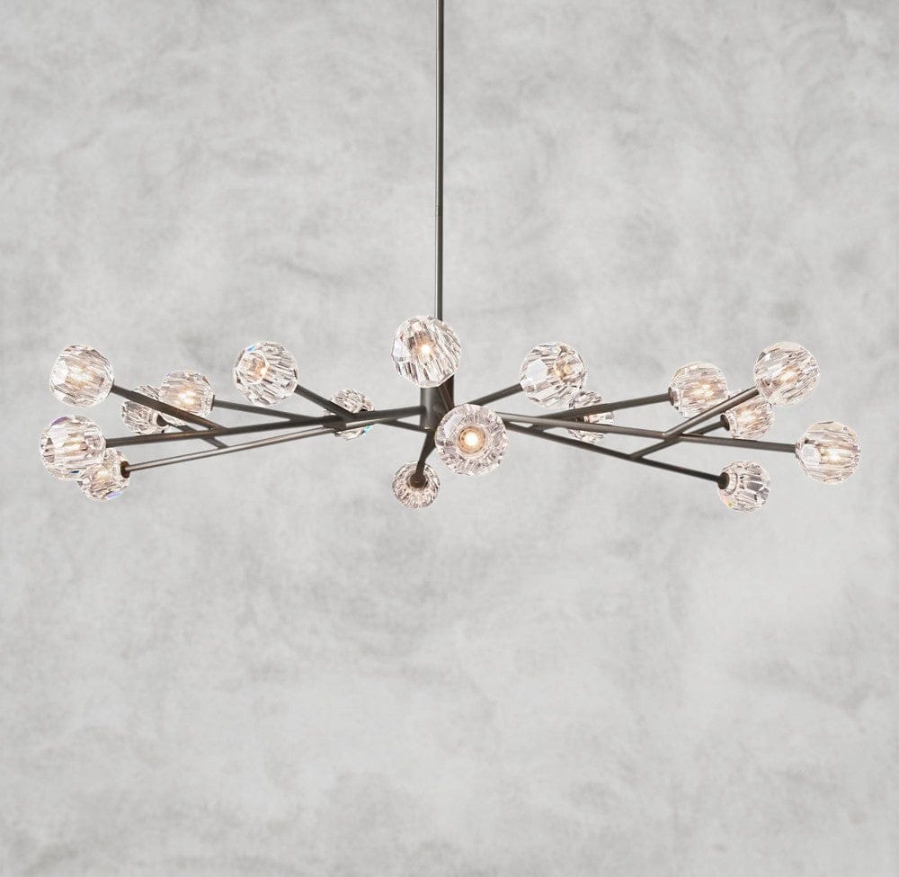 72" / Clear / Bronze Boule De Cristal Round Chandelier 24", 36", 48", 60", 72"