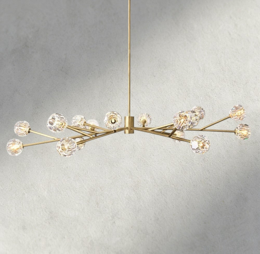 72" / Clear / Brass Boule De Cristal Round Chandelier 24", 36", 48", 60", 72"