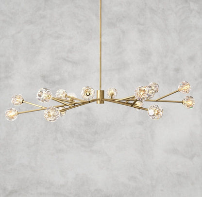 72" / Clear / Brass Boule De Cristal Round Chandelier 24", 36", 48", 60", 72"