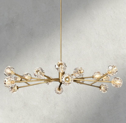 60" / Clear / Brass Boule De Cristal Round Chandelier 24", 36", 48", 60", 72"