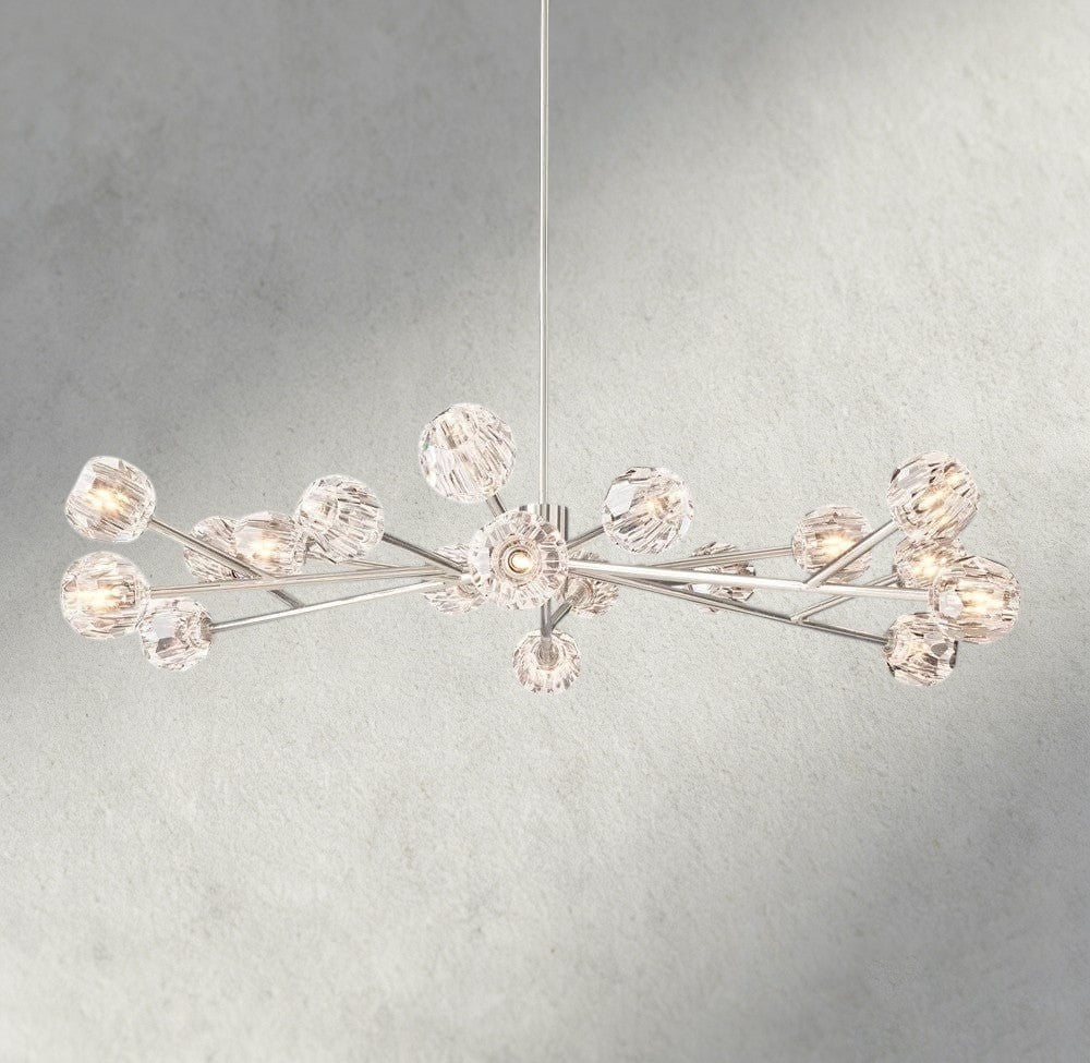 60" / Clear / Nickle Boule De Cristal Round Chandelier 24", 36", 48", 60", 72"