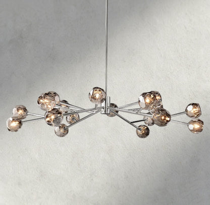 60" / Smoke / Nickle Boule De Cristal Round Chandelier 24", 36", 48", 60", 72"