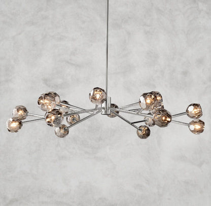 60" / Smoke / Nickle Boule De Cristal Round Chandelier 24", 36", 48", 60", 72"