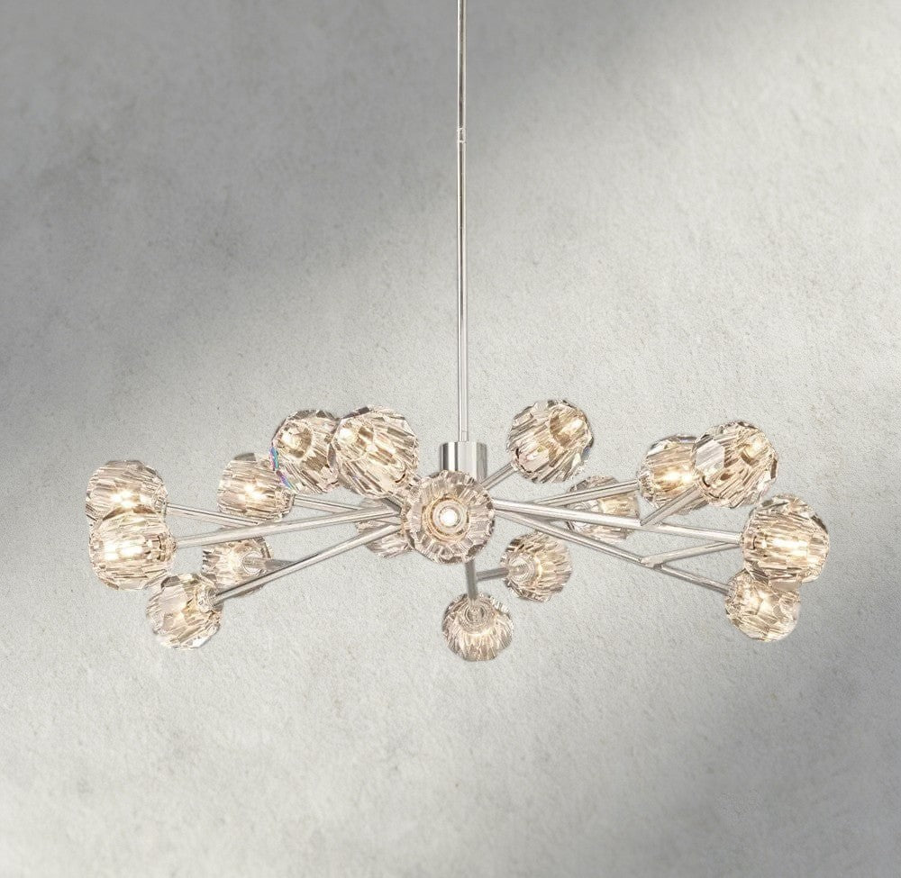 48" / Clear / Nickle Boule De Cristal Round Chandelier 24", 36", 48", 60", 72"