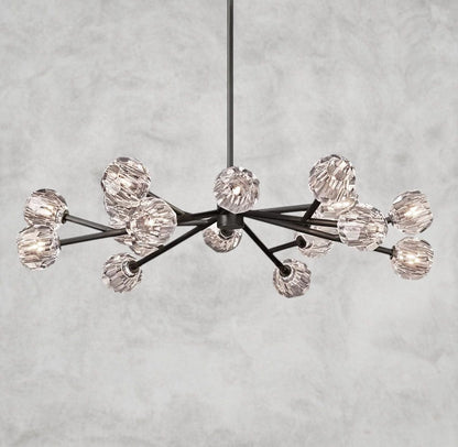 48" / Clear / Bronze Boule De Cristal Round Chandelier 24", 36", 48", 60", 72"