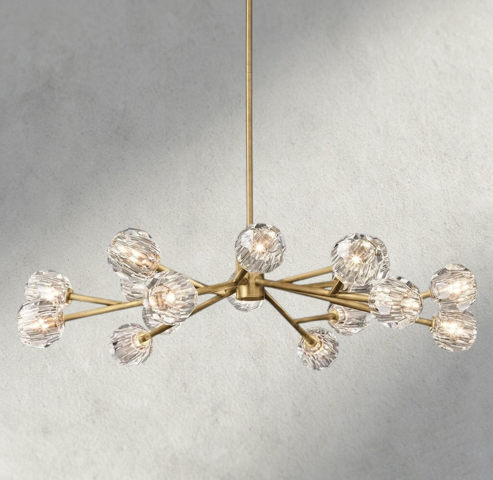 48" / Clear / Brass Boule De Cristal Round Chandelier 24", 36", 48", 60", 72"