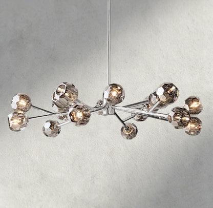 48" / Smoke / Nickle Boule De Cristal Round Chandelier 24", 36", 48", 60", 72"