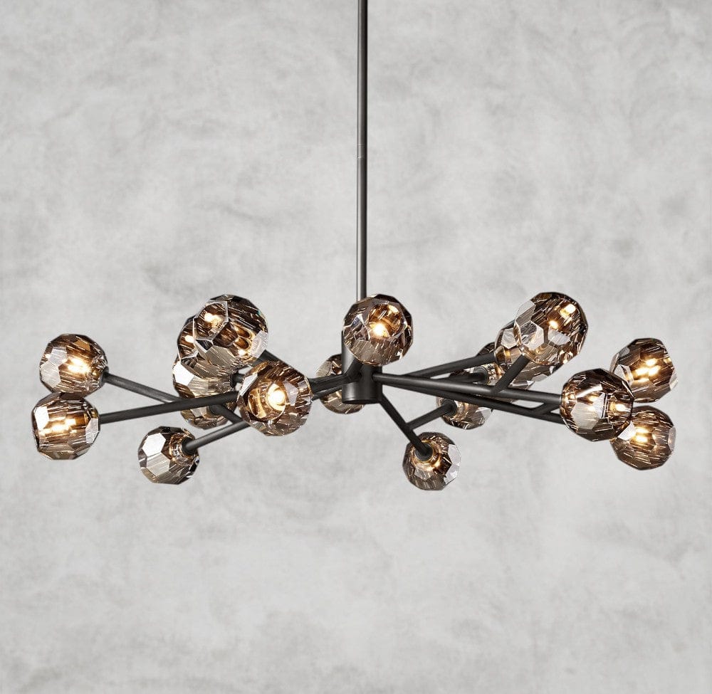 48" / Smoke / Bronze Boule De Cristal Round Chandelier 24", 36", 48", 60", 72"