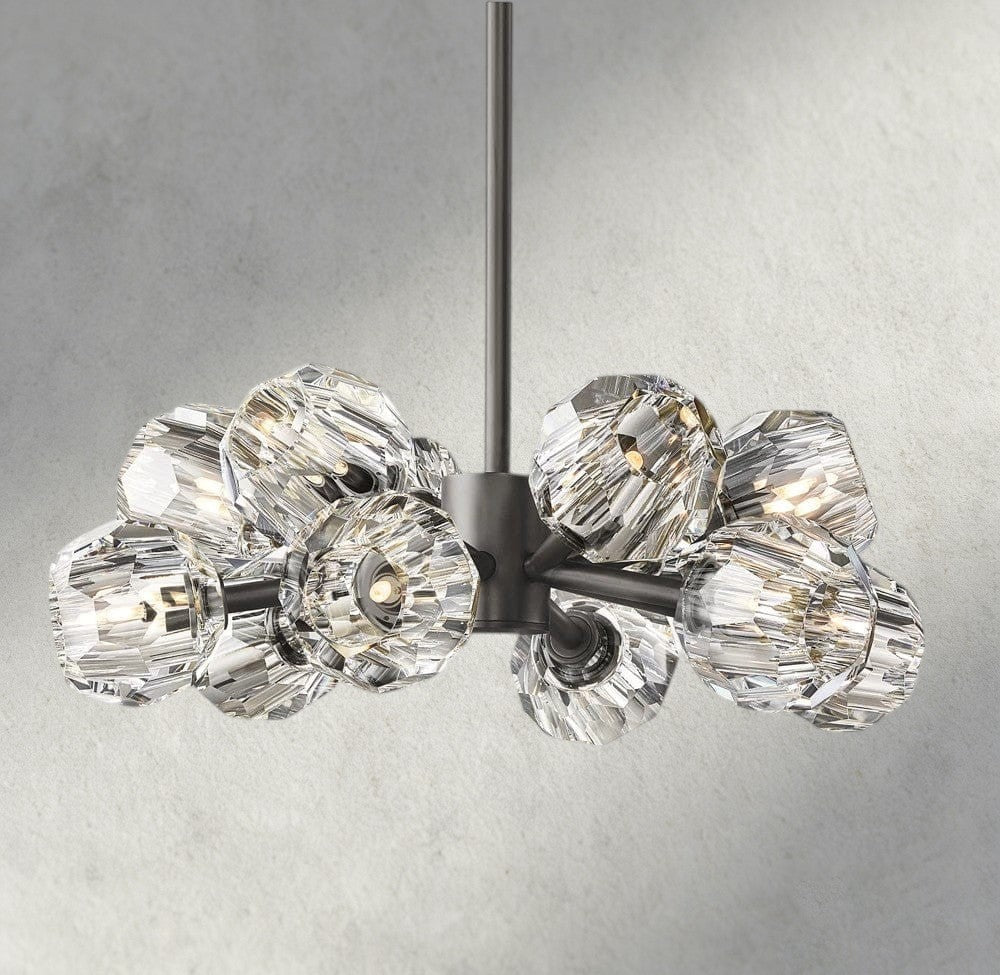 24" / Clear / Bronze Boule De Cristal Round Chandelier 24", 36", 48", 60", 72"