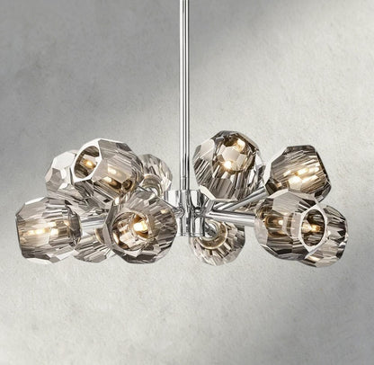 24" / Smoke / Nickle Boule De Cristal Round Chandelier 24", 36", 48", 60", 72"