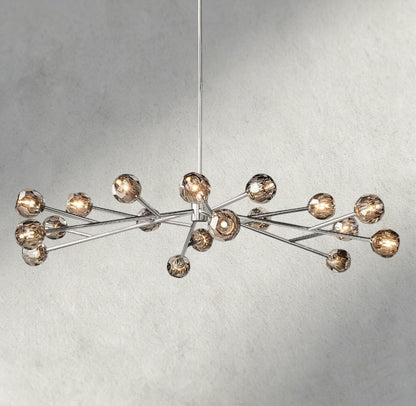 72" / Smoke / Nickle Boule De Cristal Round Chandelier 24", 36", 48", 60", 72"