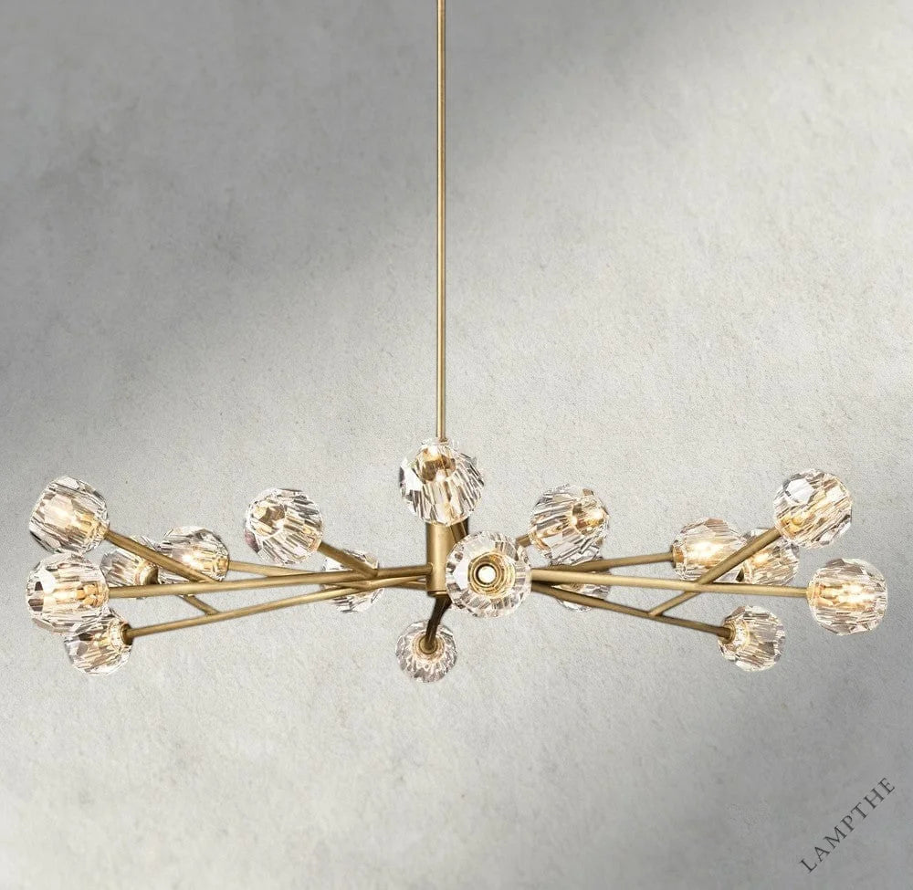 60" / Clear / Brass Boule De Cristal Round Chandelier 24", 36", 48", 60", 72"