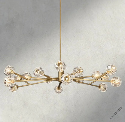 60" / Clear / Brass Boule De Cristal Round Chandelier 24", 36", 48", 60", 72"