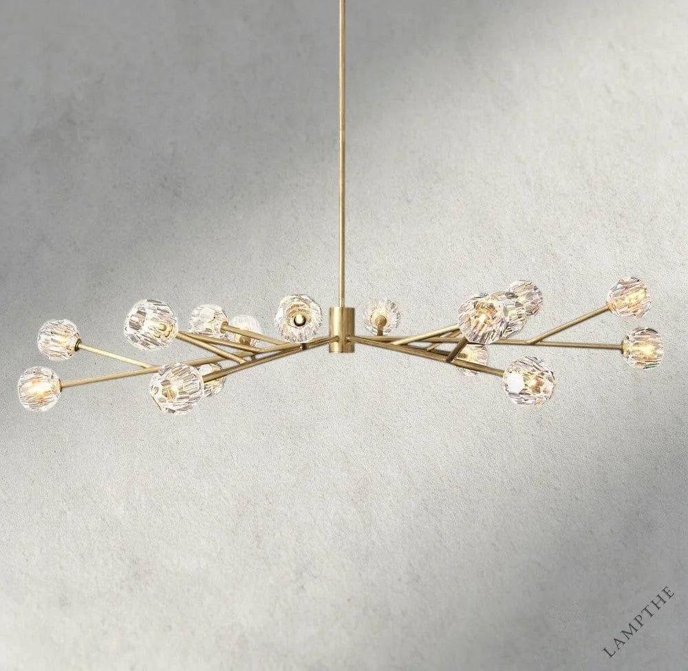 72" / Clear / Brass Boule De Cristal Round Chandelier 24", 36", 48", 60", 72"