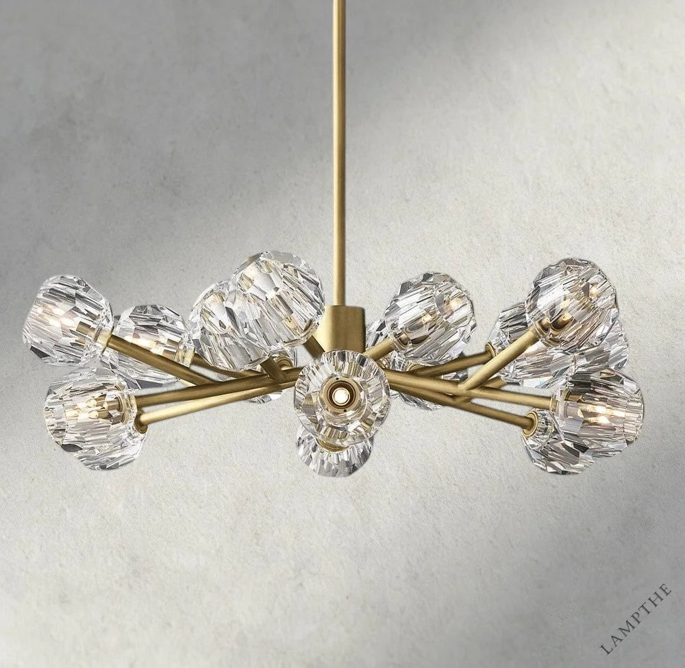 36" / Clear / Brass Boule De Cristal Round Chandelier 24", 36", 48", 60", 72"