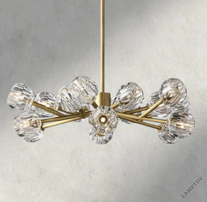 36" / Clear / Brass Boule De Cristal Round Chandelier 24", 36", 48", 60", 72"
