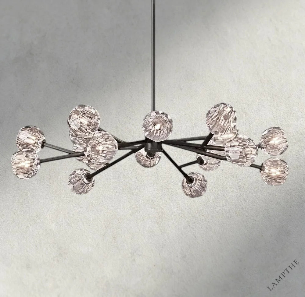 48" / Clear / Bronze Boule De Cristal Round Chandelier 24", 36", 48", 60", 72"