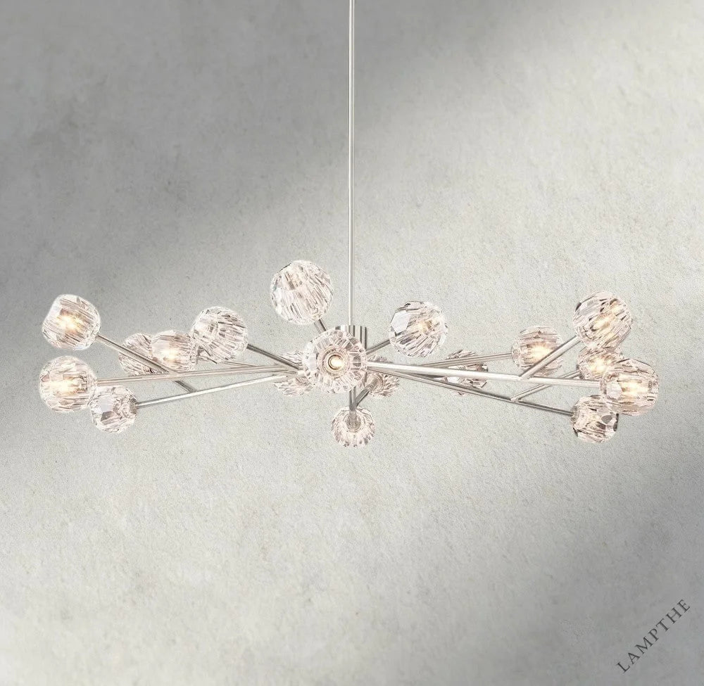 60" / Clear / Nickle Boule De Cristal Round Chandelier 24", 36", 48", 60", 72"