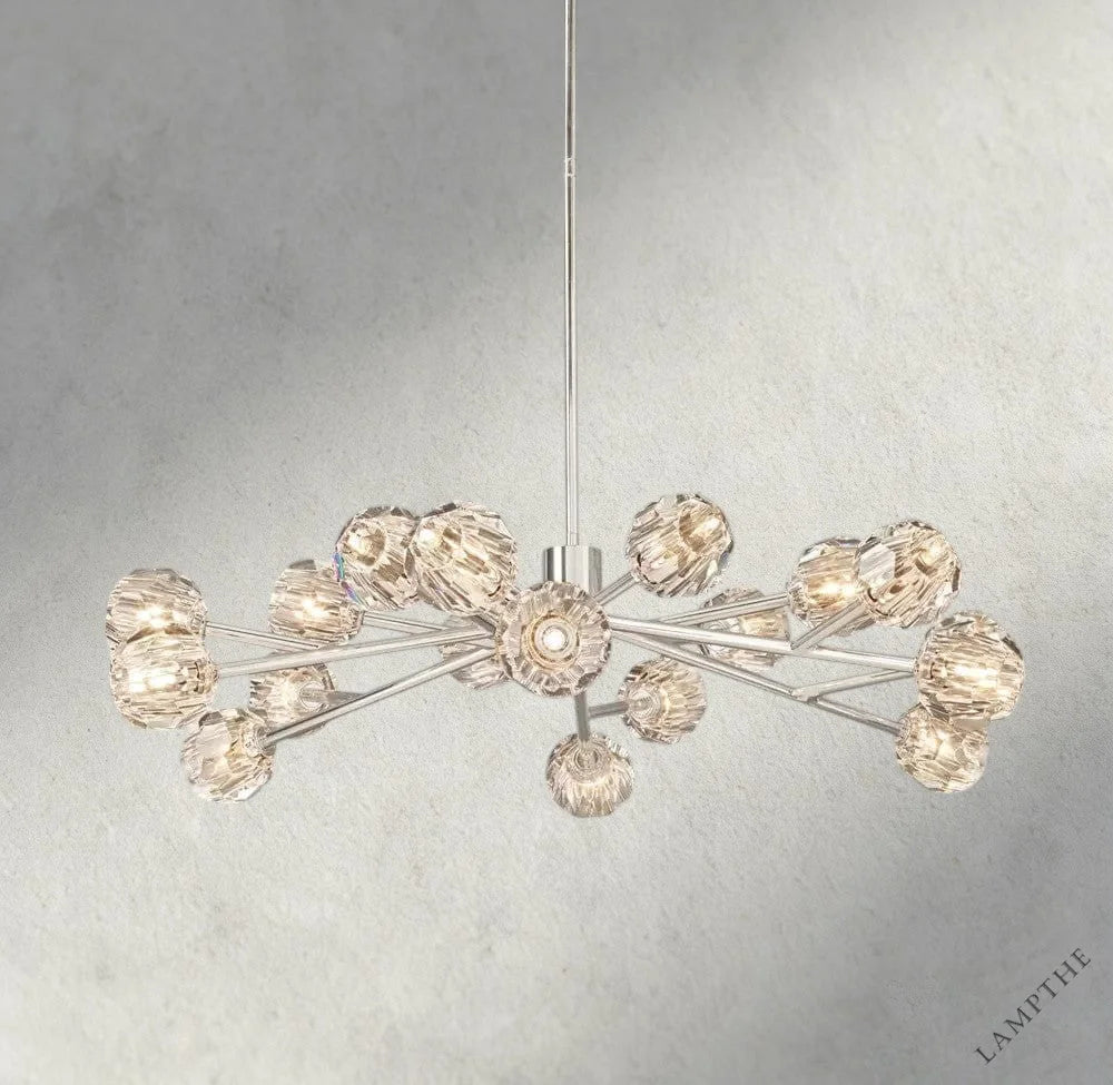 48" / Clear / Nickle Boule De Cristal Round Chandelier 24", 36", 48", 60", 72"