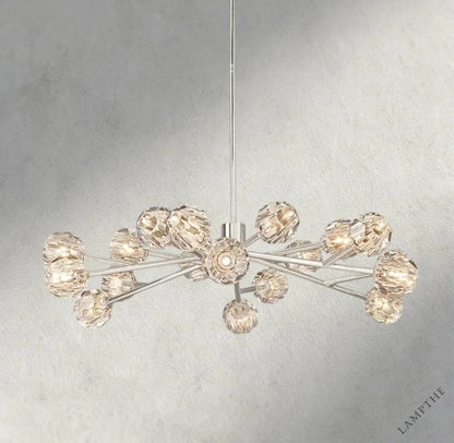 48" / Clear / Nickle Boule De Cristal Round Chandelier 24", 36", 48", 60", 72"