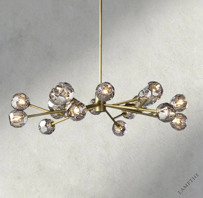 48" / Smoke / Brass Boule De Cristal Round Chandelier 24", 36", 48", 60", 72"