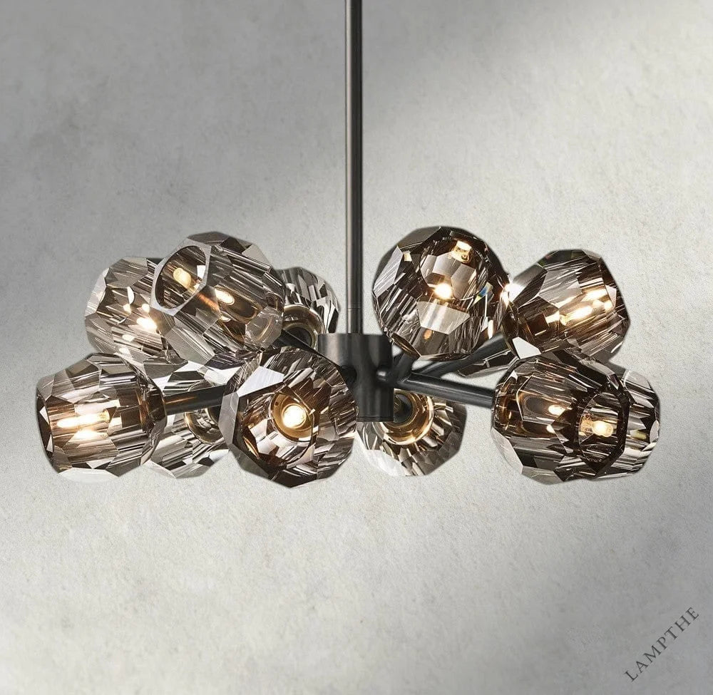 24" / Smoke / Bronze Boule De Cristal Round Chandelier 24", 36", 48", 60", 72"