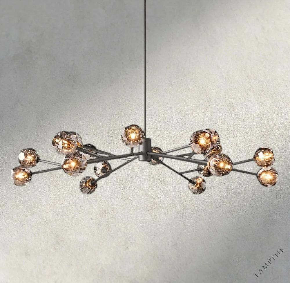 60" / Smoke / Bronze Boule De Cristal Round Chandelier 24", 36", 48", 60", 72"