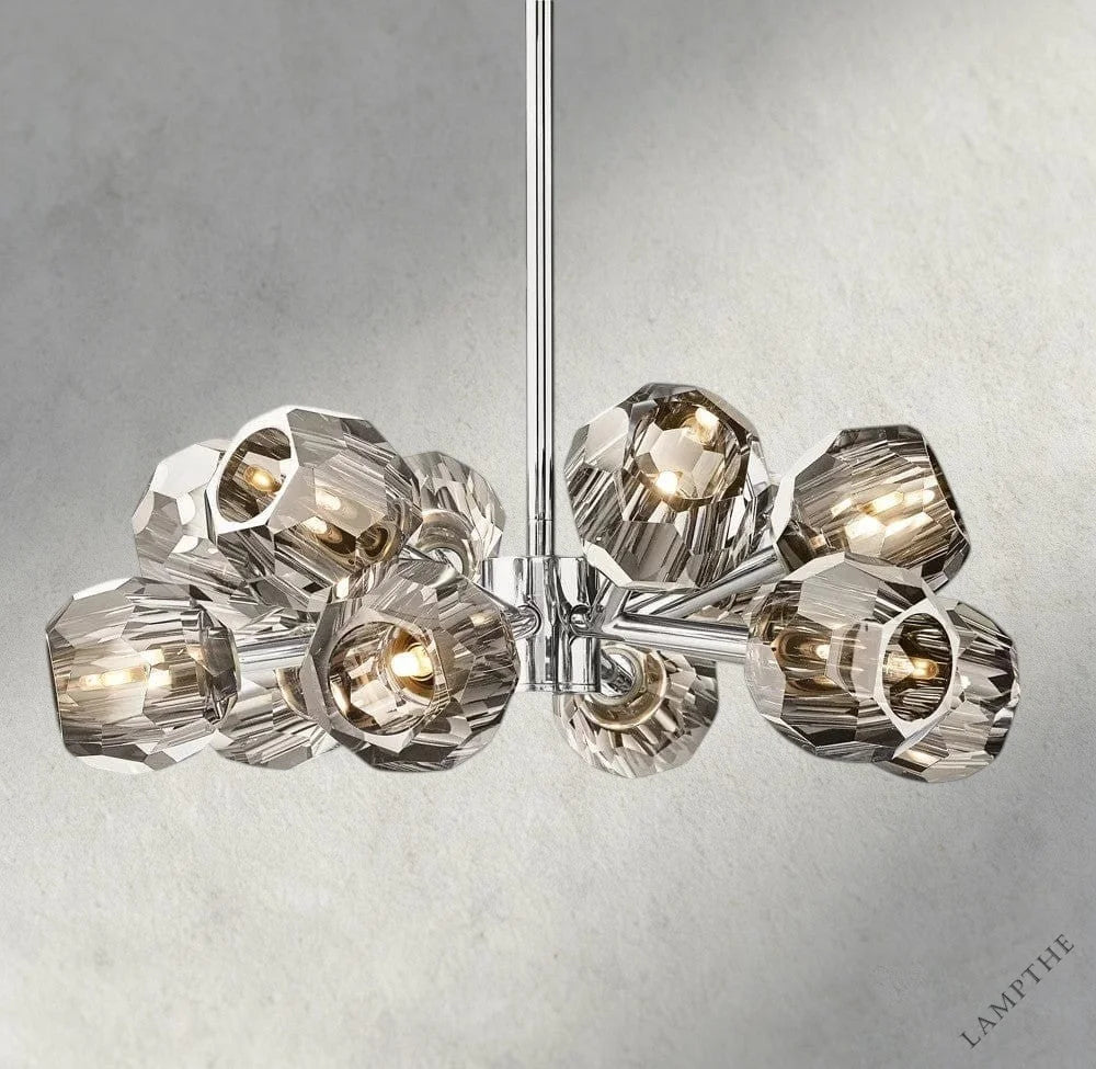 24" / Smoke / Nickle Boule De Cristal Round Chandelier 24", 36", 48", 60", 72"