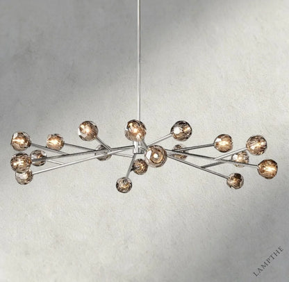 72" / Smoke / Nickle Boule De Cristal Round Chandelier 24", 36", 48", 60", 72"