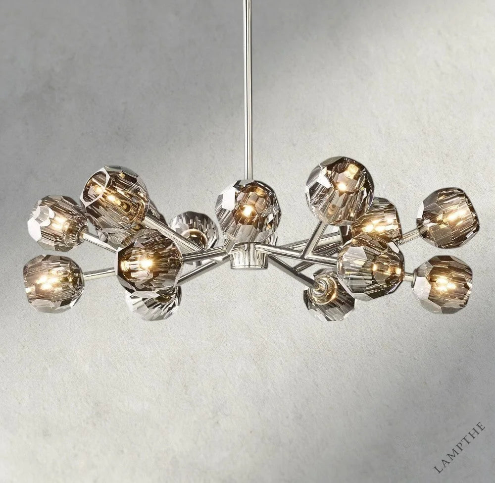 36" / Smoke / Nickle Boule De Cristal Round Chandelier 24", 36", 48", 60", 72"