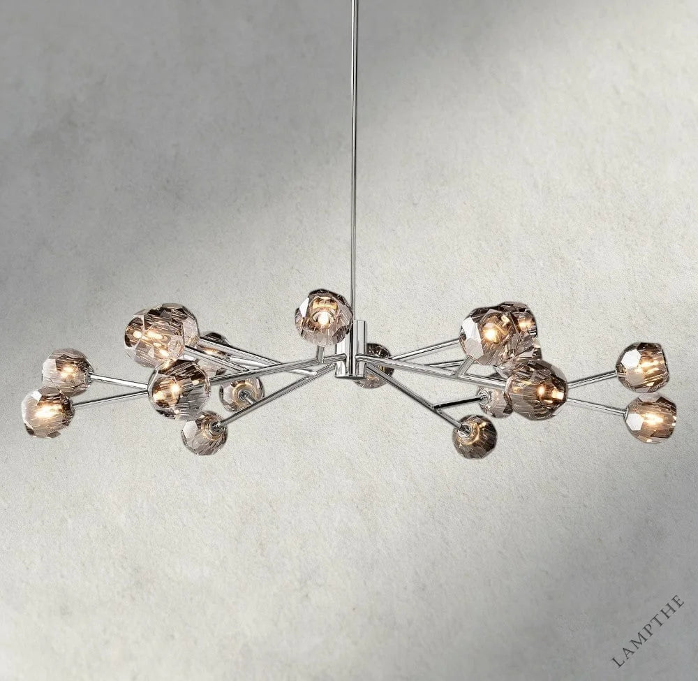 60" / Smoke / Nickle Boule De Cristal Round Chandelier 24", 36", 48", 60", 72"