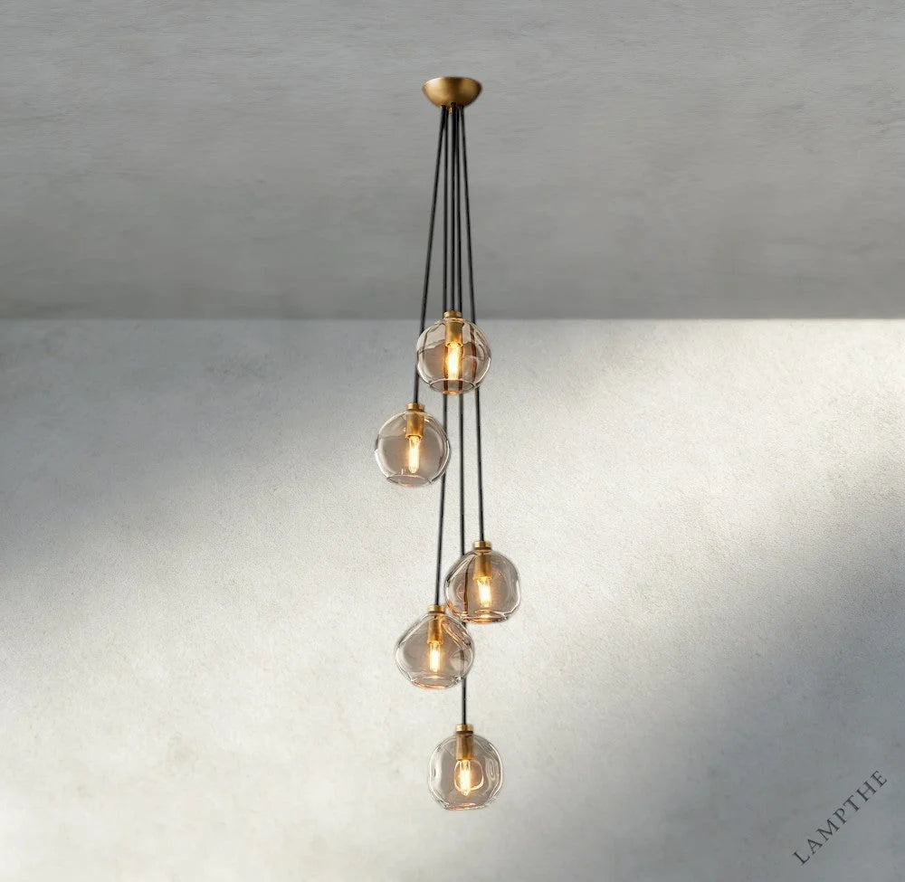 Bubble Clear Glass Cascade Pendant