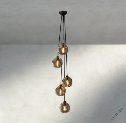 Bubble Clear Glass Cascade Pendant