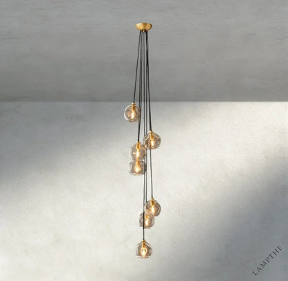 Bubble Clear Glass Cascade Pendant