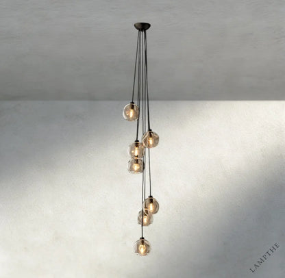 Bubble Clear Glass Cascade Pendant