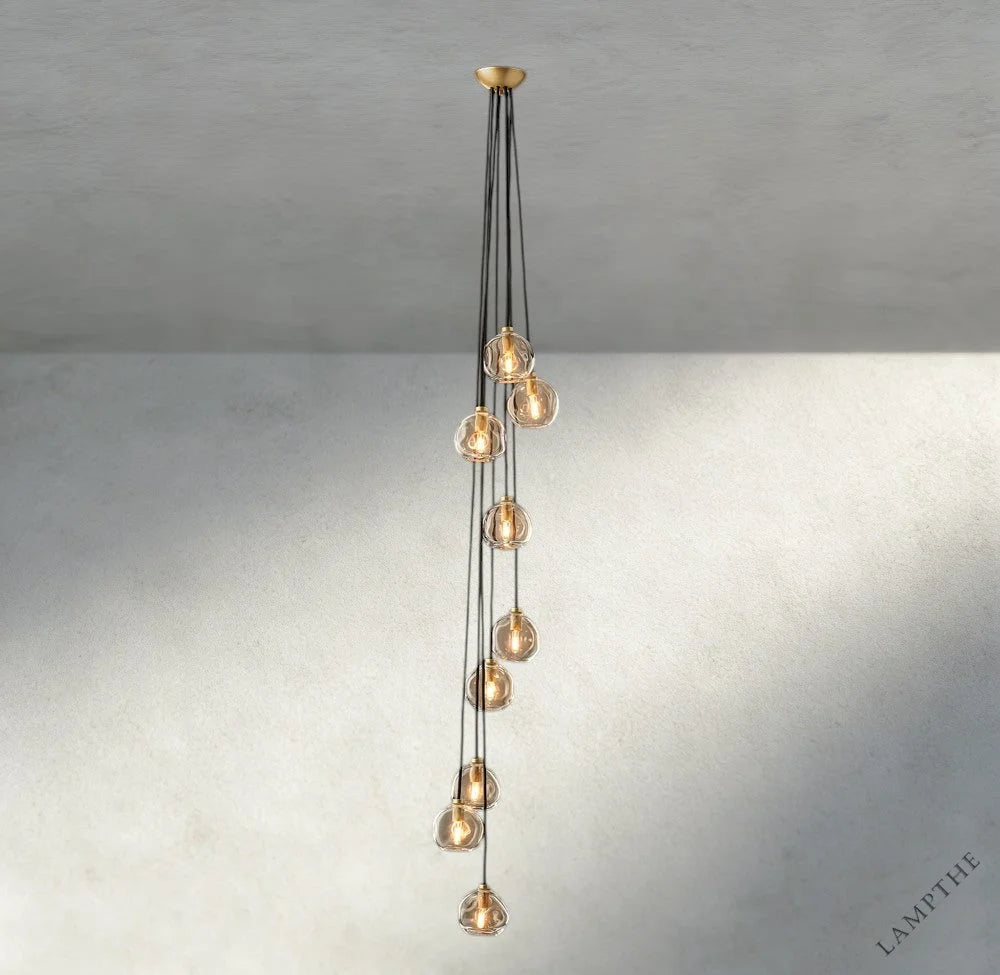 Bubble Clear Glass Cascade Pendant
